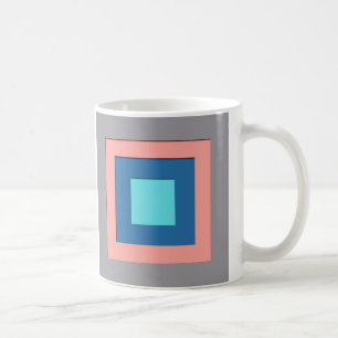 Caneca De Café quadrados em camadas do século médio - cinzas, pês
