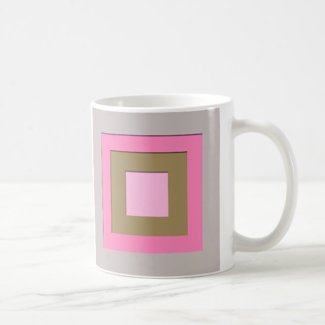 Caneca De Café Quadrados em camadas estilo Meados do Século - cin (Direita)