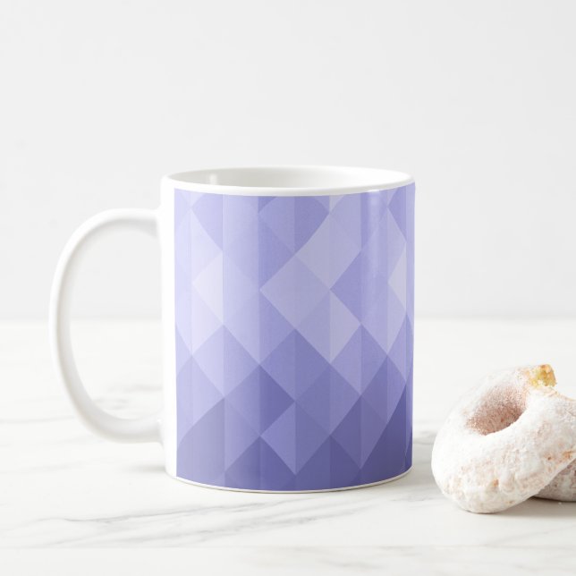 Caneca De Café Quadrados geométricos do triângulo violeta roxo (Com Donut)
