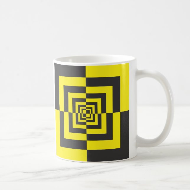 Caneca De Café Quadrados hipnóticos (Direita)