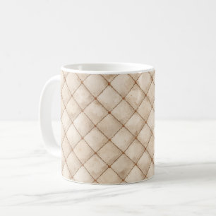 Caneca De Café Quadrados Marrons Creme