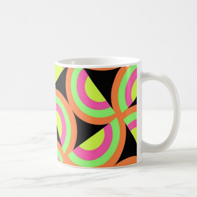 Caneca De Café Quadrados psicadélicos (Direita)