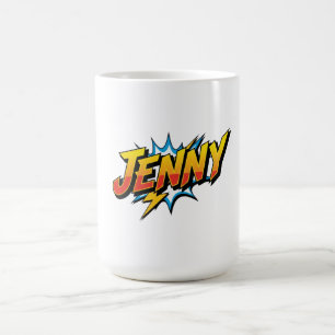 Caneca De Café Quadrinho Jenny Nome Coração Arte Pop