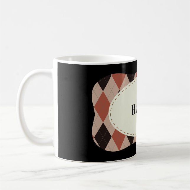 Caneca De Café Quadro Argyle Personalizável (Esquerda)