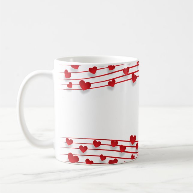 Caneca De Café Quadro coração fundo amor coração (Esquerda)