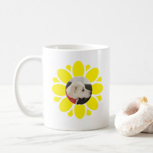 Caneca De Café Quadro de Flor Amarelo Brilhante para Pet Photo