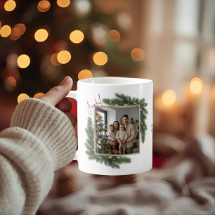 Caneca De Café Quadro de Natal Alegre Personalizado Família