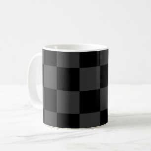 Caneca De Café Quadro de verificação preto clássico e Enfumaçado 