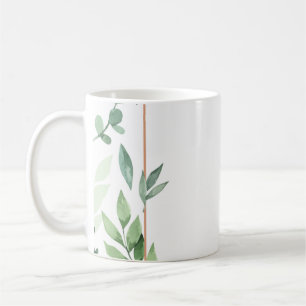 Caneca De Café Quadro deixa fundo aquarela