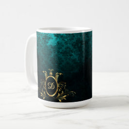 Caneca De Café Quadro dourado personalizado do Damask
