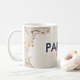 Caneca De Café Quadro Floral - Nome e Monograma