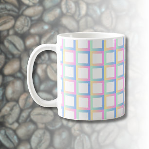 Caneca De Café Quadros de Padrões de Gradiente Simétricos Brancos