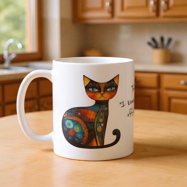 Caneca De Café Quaint "I Knocked Something off the Table" Face  (Criador carregado)