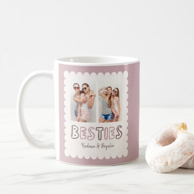Caneca De Café Quaisquer Cores Recortadas Personalizadas 2 Fotos  (Com Donut)