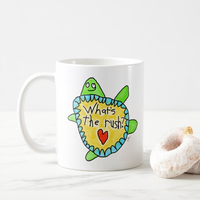 Caneca De Café "Qual é a Pressa" (Com Donut)