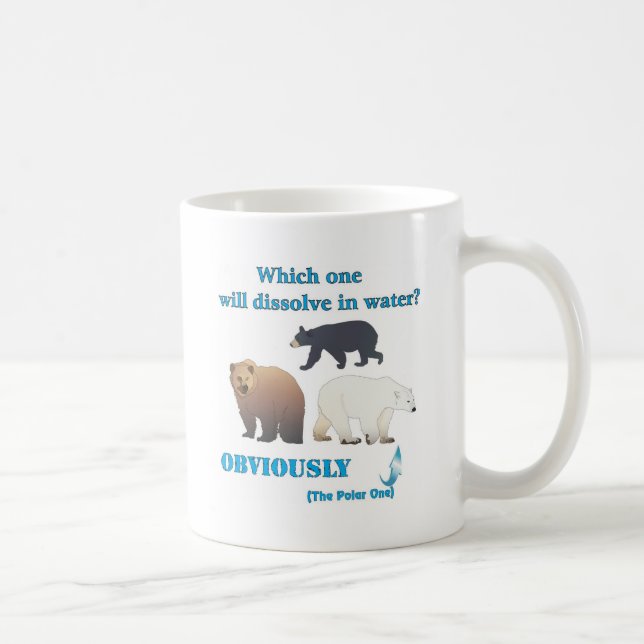 Caneca De Café Qual se dissolverá na química polar da água (Direita)