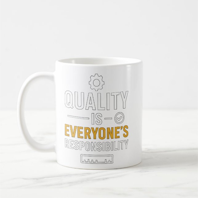 Caneca De Café Qualidade é Responsabilidade de Todos Citação de Q (Esquerda)