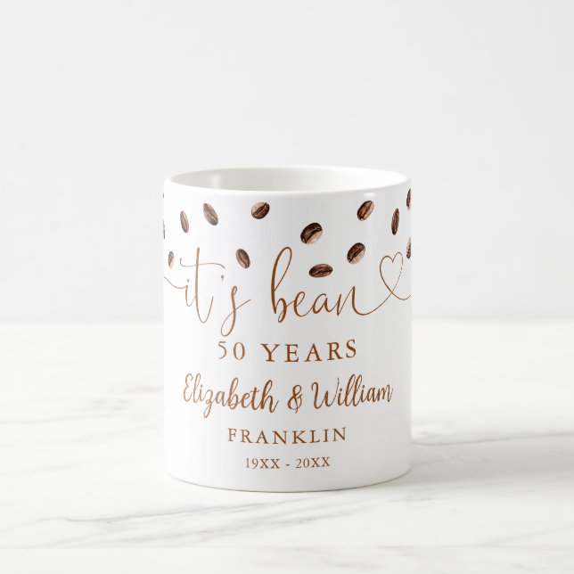 Caneca De Café Qualquer Ano de Aniversário de Casamento Tema Café (Centro)
