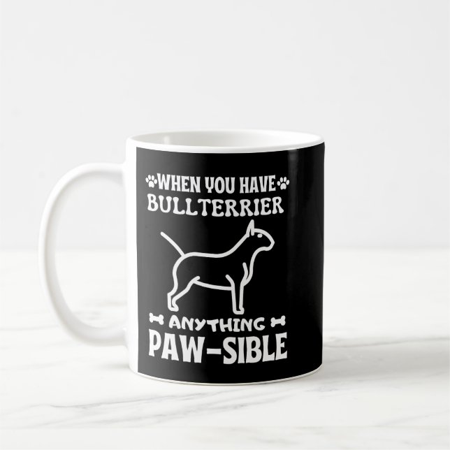 Caneca De Café Qualquer coisa que possa ser BULLTERRIER (Esquerda)