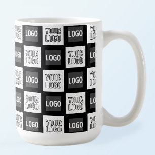 Caneca De Café Qualquer dois logotipos ou imagens reproduzindo pa