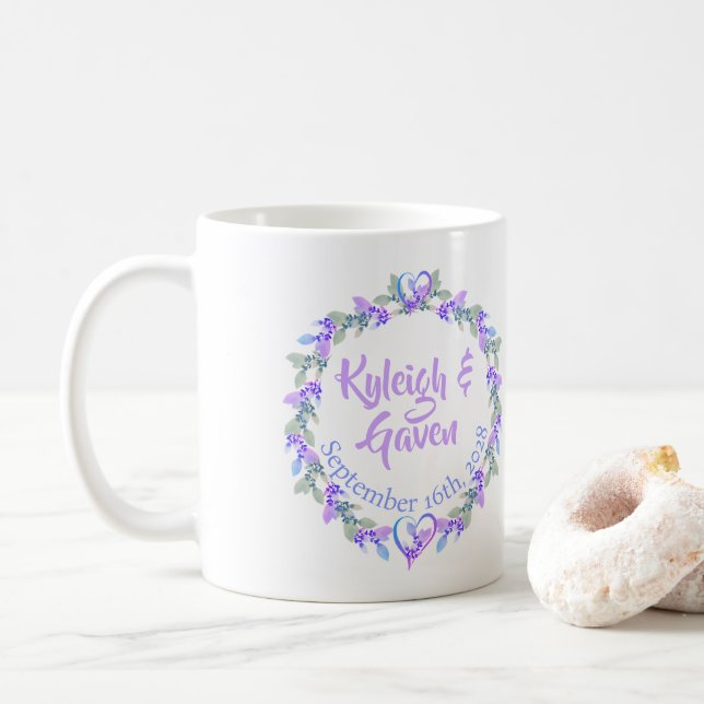 Caneca De Café Qualquer Nome Aniversário Floral Gift Mug (Com Donut)