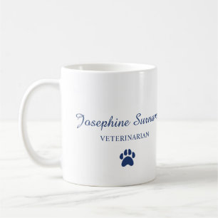 Caneca De Café Qualquer Nome de Veterinário Logotipo Personalizad