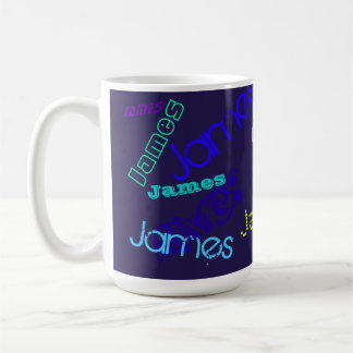Caneca De Café Qualquer Nome Padrão de Nome Colorido Personalizáv