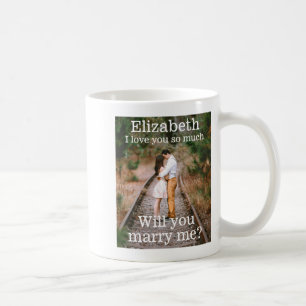 Caneca De Café Qualquer Texto Proposta de Casamento Foto Case-se
