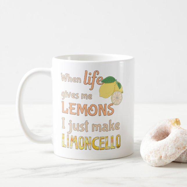 Caneca De Café Quando a vida me dá limões eu faço limoncelo (Com Donut)