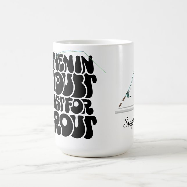 Caneca De Café Quando em Dúvida, Lance para Truta (Centro)