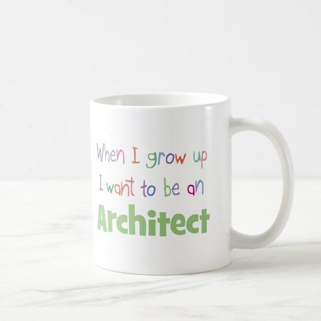 Caneca De Café Quando eu crescer acima o arquiteto (Direita)