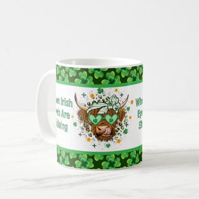 Caneca De Café Quando os olhos irlandeses estão sorrindo (Frente Esquerda)