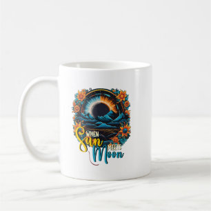 Caneca De Café Quando Sol Encontra Lua, Víblias Celestiais, Eclip