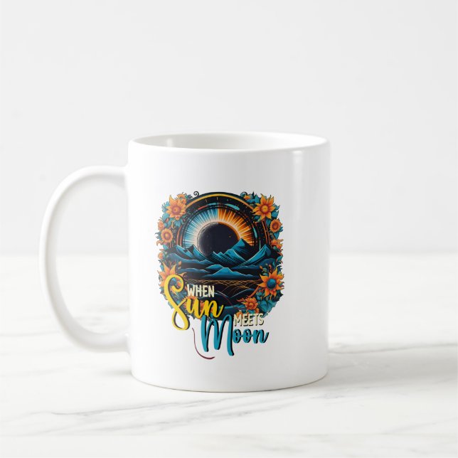 Caneca De Café Quando Sol Encontra Lua, Víblias Celestiais, Eclip (Esquerda)