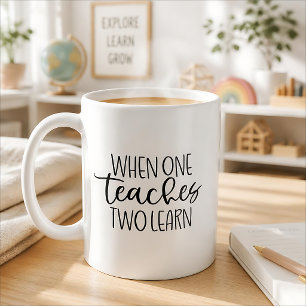 Caneca De Café Quando Um Ensina Dois Aprendem Professor Homesch