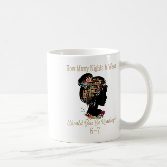 Caneca De Café Quantas Noites Lendo 67 Meme Divertido Seis Sete T (Direita)