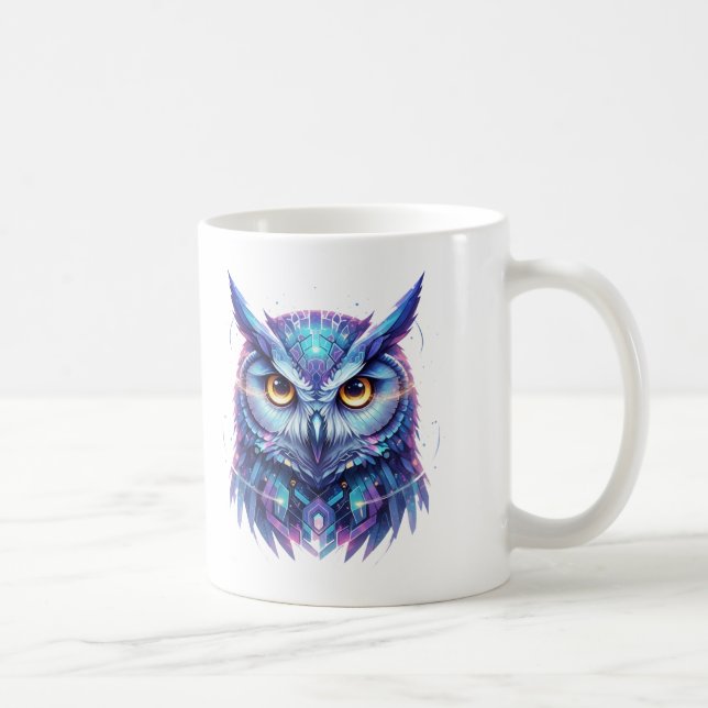 Caneca De Café Quantum Owl Spirit of Wisdom (Direita)