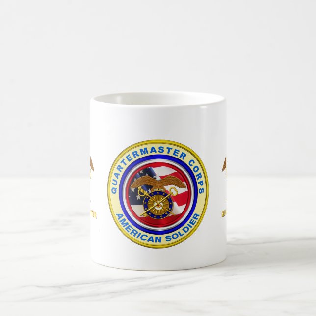 Caneca De Café Quartermaster do exército orgulhoso Corpo Veterano (Centro)