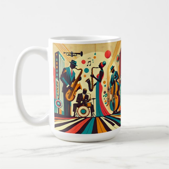 Caneca De Café Quarteto da Era do Jazz de Meados do Século (Esquerda)