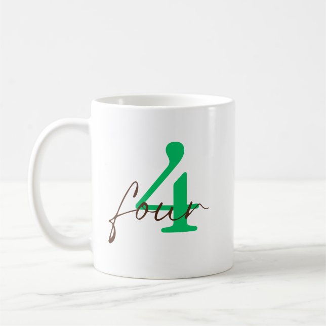 Caneca De Café Quarto Aniversário de 4 Anos com Personalização (Esquerda)