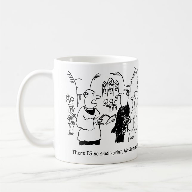 Caneca De Café Quarto de Bridegroom numa Cartoon de Casamento par (Esquerda)