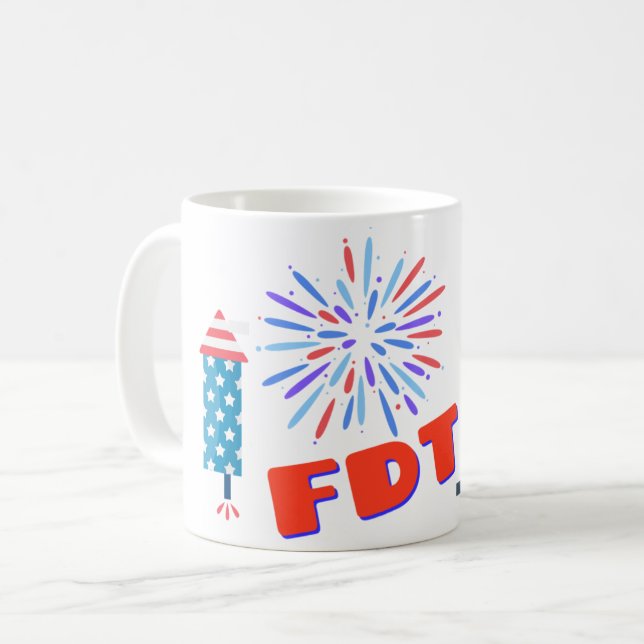 Caneca De Café Quarto de julho do FDT Foxtrot Delta Tango (Frente Esquerda)