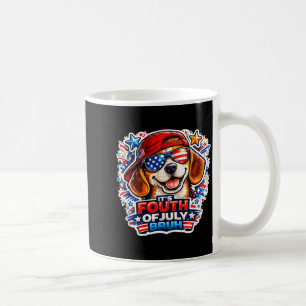 Caneca De Café Quarto de julho engraçado bruh beagle cão patrióti