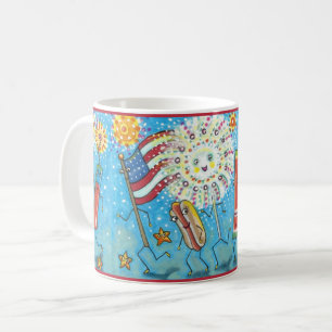 CANECA DE CAFÉ QUARTO DE JULHO GANG, PARADE E FOGOS DE FOGO FERIA