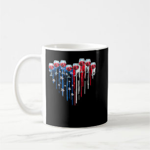 Caneca De Café Quarto De Julho Vinhos Coração Bandeira Americana 