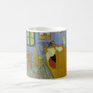 Caneca De Café Quarto em Arles com gato preto - Van Gogh