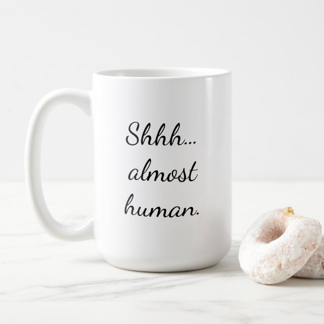 Caneca De Café Quase humano. (Com Donut)