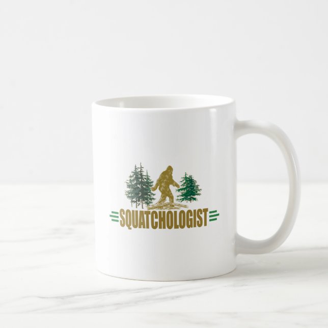 Caneca De Café Quatchologista Engraçado| Crentes de Sasquatch (Direita)