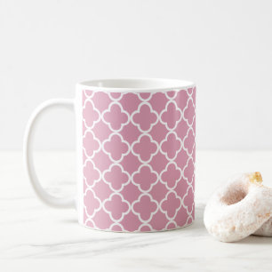Caneca De Café Quatrefol branco rosa