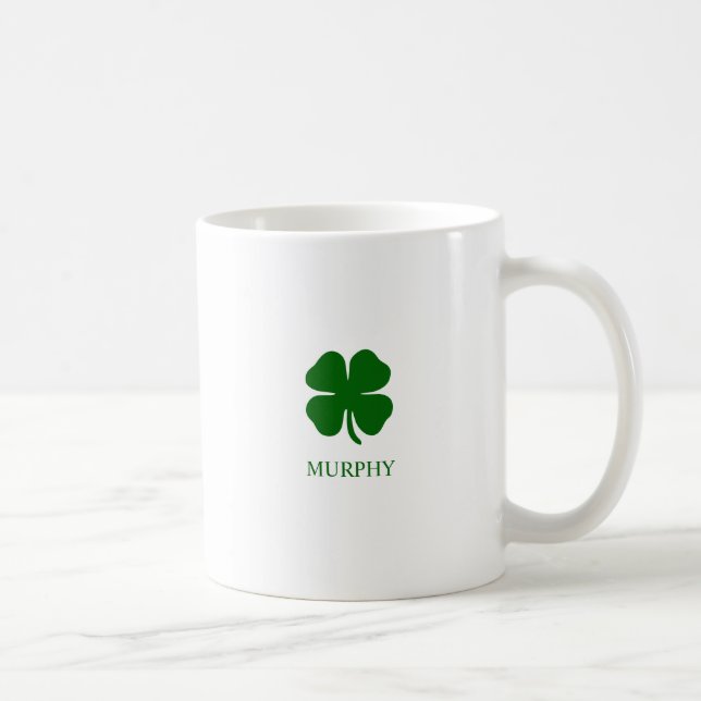 Caneca De Café Quatro Folha de Véu Emerald Green - Mug Personaliz (Direita)